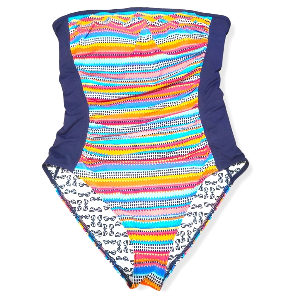 Anne Cole One Piece Tube Wireless Padded SwimSuit Size 12